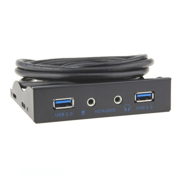 3.5-Inch  2 USB 3.0+HD AUDIO Port Desktop PC Floppy Drive Front Panel(Black)