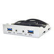 3.5-Inch  2 USB 3.0+HD AUDIO Port Desktop PC Floppy Drive Front Panel(Silver White) - Computer Cases & Towers by PMC TechLife | Online Shopping South Africa | PMC TechLife | Buy Now Pay Later Mobicred