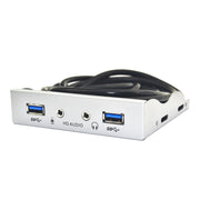 3.5-Inch  2 USB 3.0+HD AUDIO Port Desktop PC Floppy Drive Front Panel(Silver White)