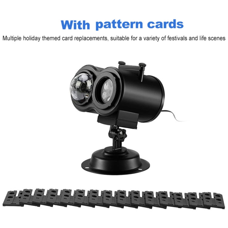 12 Cards EU Plug Color Card Pattern 9W Christmas Projection Light Remote Control Snow Light