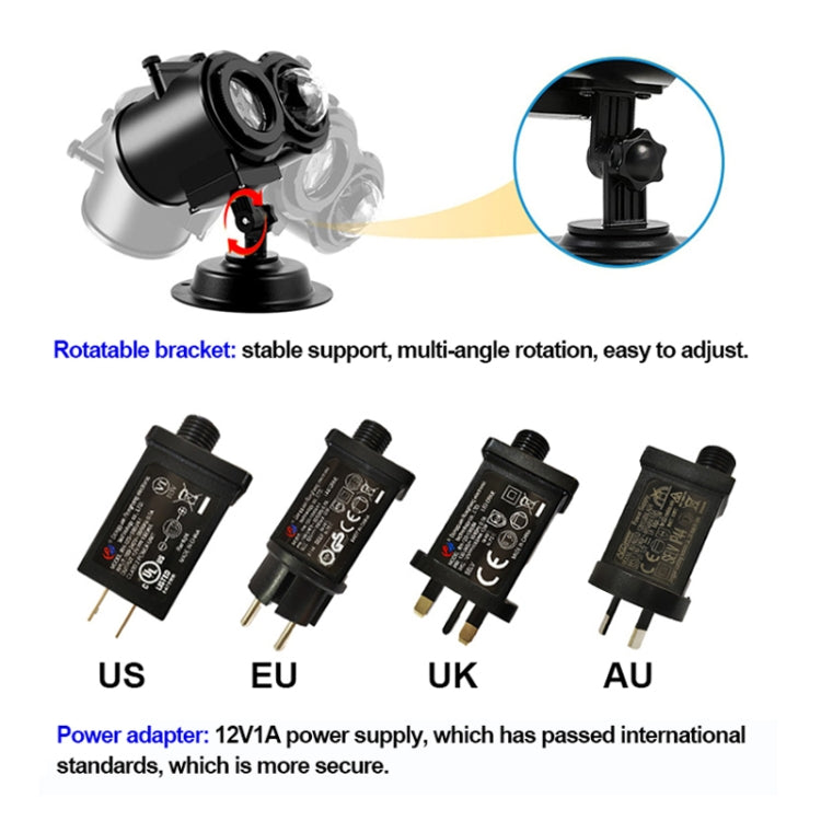 12 Cards UK Plug Color Card Pattern 9W Christmas Projection Light Remote Control Snow Light