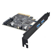 USB3.2 Expansion Card GEN2 Type-A Port ASMedia ASM3142 Transfer 10Gbps(Black)