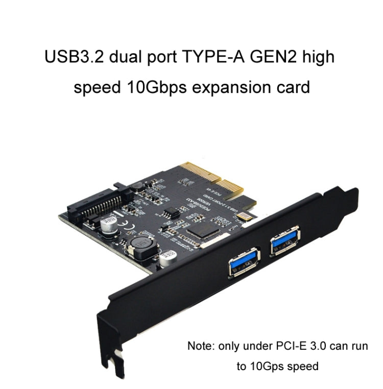 USB3.2 Expansion Card GEN2 Type-A Port ASMedia ASM3142 Transfer 10Gbps(Black)
