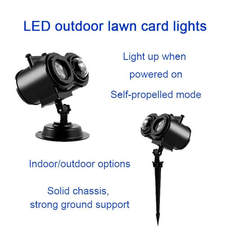 12 Cards US Plug Not Easy To Fade Card Pattern 9W Double Cylinder Water Pattern Christmas Projection Light