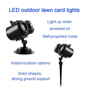 12 Cards US Plug Not Easy To Fade Card Pattern 9W Double Cylinder Water Pattern Christmas Projection Light