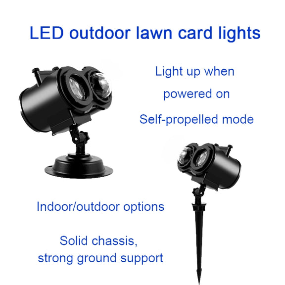 12 Cards US Plug Not Easy To Fade Card Pattern 9W Double Cylinder Water Pattern Christmas Projection Light
