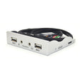 3.5-Inch  2 USB 2.0+HD AUDIO Port Desktop PC Case Floppy Drive Front Panel(Silver White) - Computer Cases & Towers by PMC TechLife | Online Shopping South Africa | PMC TechLife | Buy Now Pay Later Mobicred