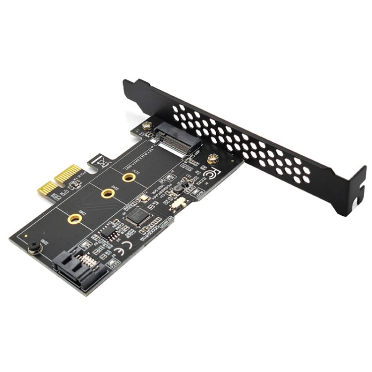 PCI-E to SATA3.0+M2 NGFF Expansion Card 6G Hard Disk Transfer Card(Black)