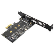 PCI-E to SATA3.0+M2 NGFF Expansion Card 6G Hard Disk Transfer Card(Black)