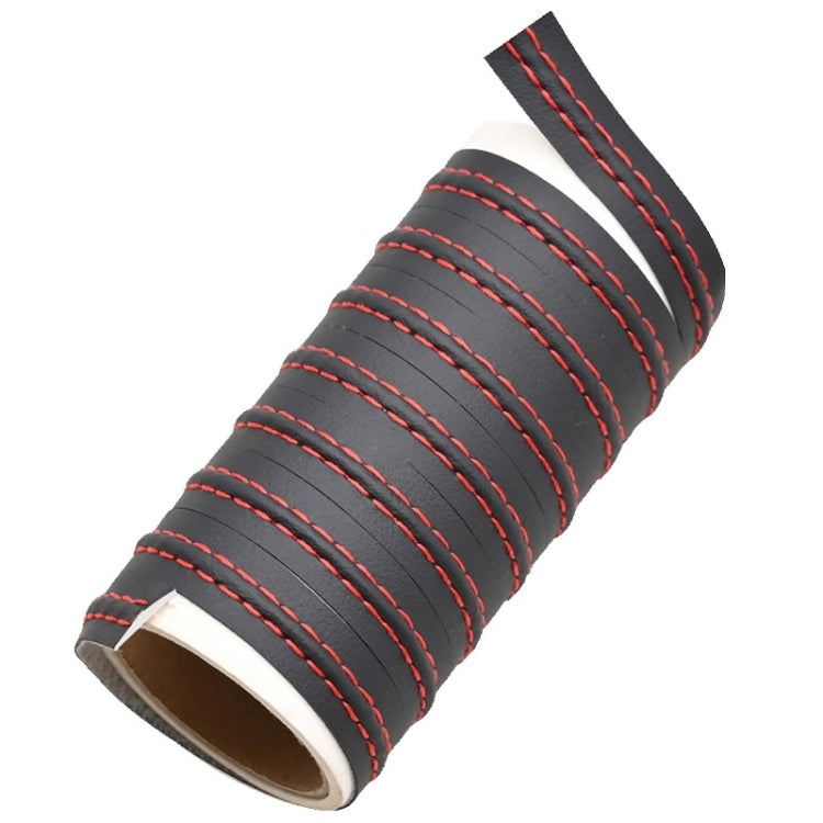 8m Car Center Console Interior Modification Leather Gap Strip(Black Red)