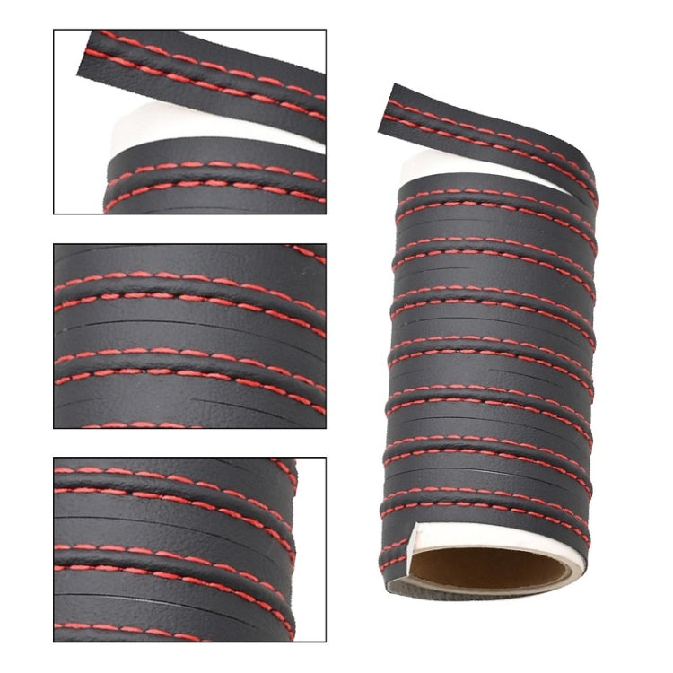 8m Car Center Console Interior Modification Leather Gap Strip(Black Red)