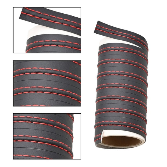 8m Car Center Console Interior Modification Leather Gap Strip(Black Red)