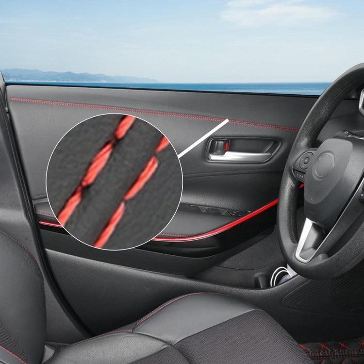 8m Car Center Console Interior Modification Leather Gap Strip(Black Red)