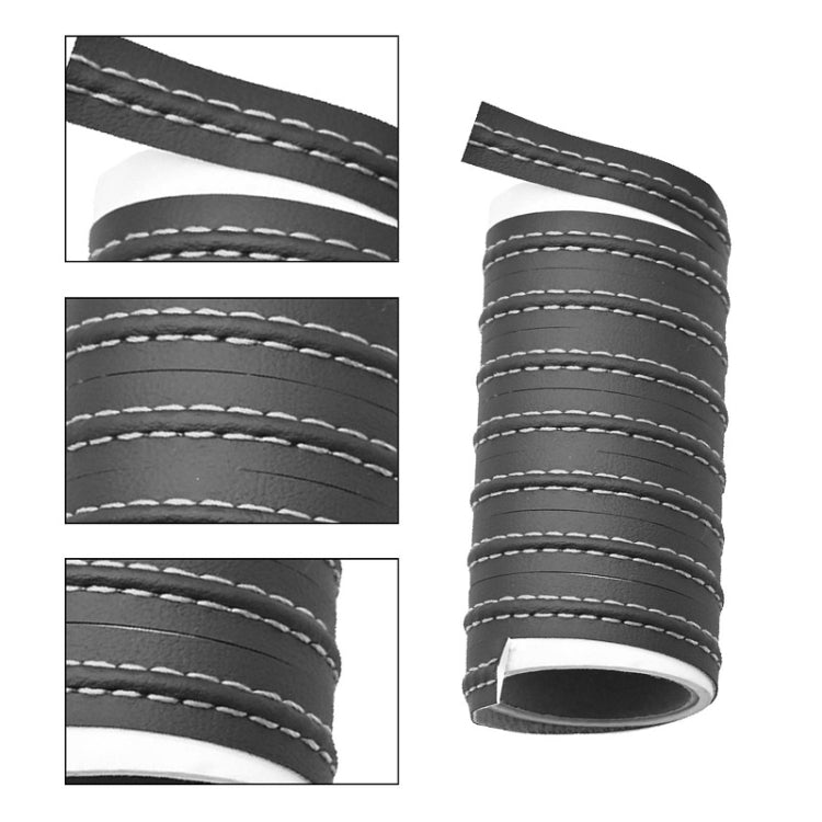 8m Car Center Console Interior Modification Leather Gap Strip(Black Beige)