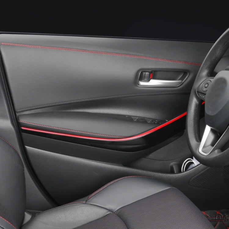 8m Car Center Console Interior Modification Leather Gap Strip(Black Red)