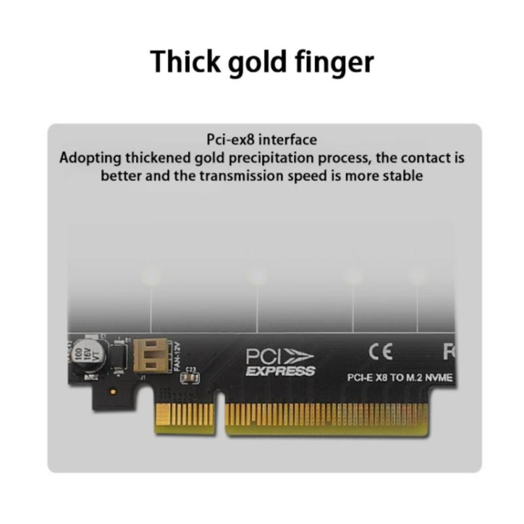 PCI-E X8 Double Disk Transfer Card NVME M.2 MKEY SSD RAID Array Expansion Adapter(PH45)