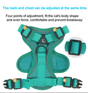 Pet Vest Harness + Traction Rope Set Reflective Breathable Dog Cat Harness, Size: M(Red)