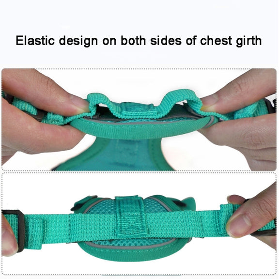 Pet Vest Harness + Traction Rope Set Reflective Breathable Dog Cat Harness, Size: L(Coffee)