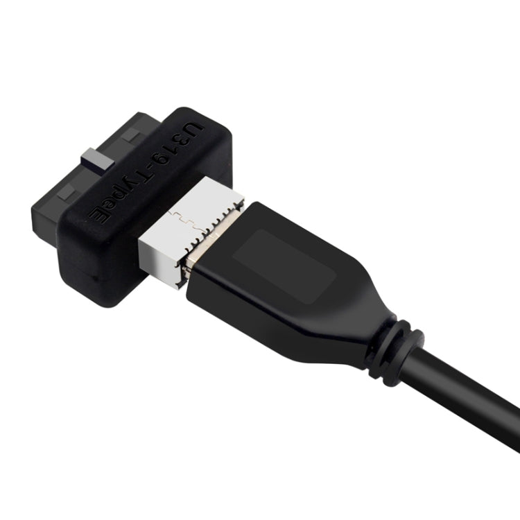 2pcs Mainboard USB3 19P/20P to TYPE-E Adapter Chassis Front TYPE-C/USB-C Plug Port(Black)