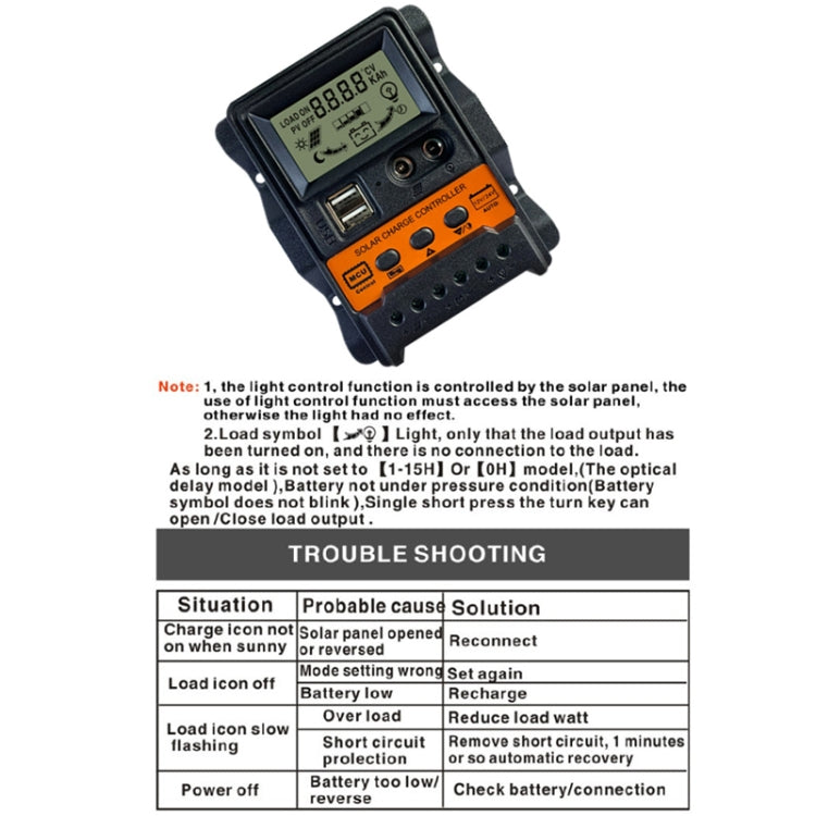 Dual DC Current 12V/24V Solar Controller LCD PWM Photovoltaic Power Generation Controller(20A)