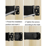 Screw Installation Cabinet Door Combination Lock Anti-Theft Drawer Lock, Style: Two Hole 3 inch Black