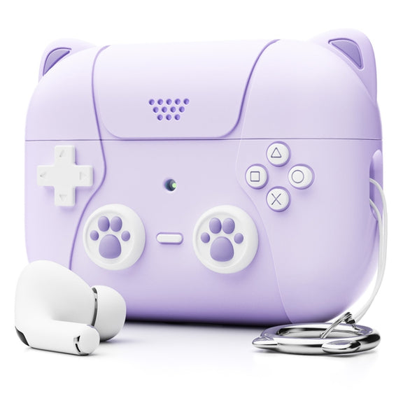 For AirPods 3 Earphone Silicone Protective Case Cat Claw Cover(Light Purple)