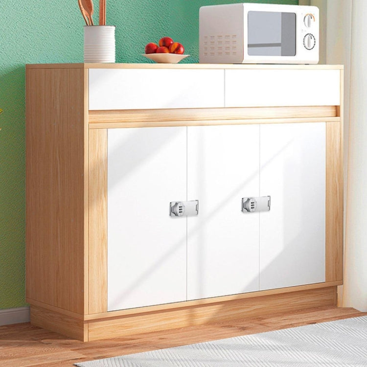 Stick Nail Dual Use Free Punch Cabinet Door Combination Lock Anti-Theft Drawer Lock, Style: Two Hole 3 inch Silver