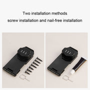 Stick Nail Dual Use Free Punch Cabinet Door Combination Lock Anti-Theft Drawer Lock, Style: Two Hole 3 inch Silver