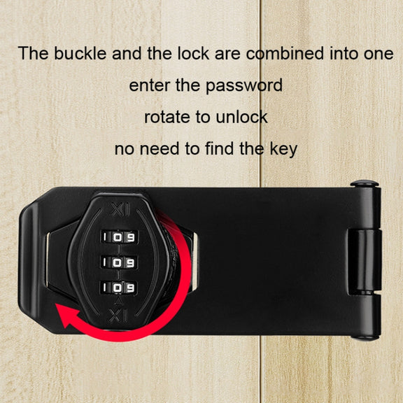 Stick Nail Dual Use Free Punch Cabinet Door Combination Lock Anti-Theft Drawer Lock, Style: Two Hole 3 inch Silver