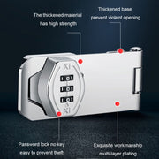 Stick Nail Dual Use Free Punch Cabinet Door Combination Lock Anti-Theft Drawer Lock, Style: Two Hole 3 inch Silver