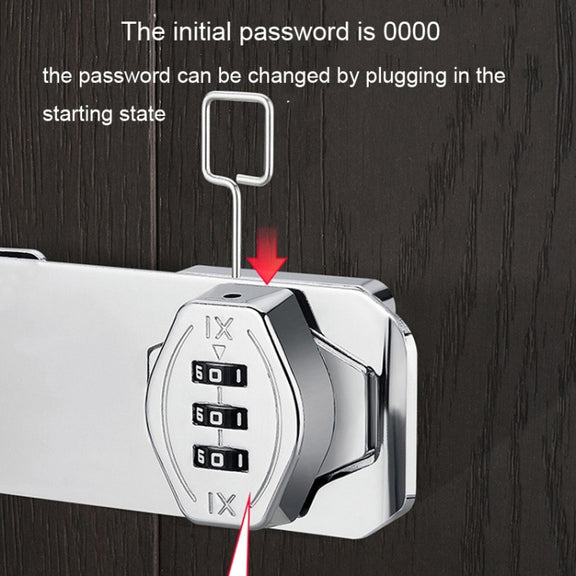 Stick Nail Dual Use Free Punch Cabinet Door Combination Lock Anti-Theft Drawer Lock, Style: Two Hole 3 inch Silver