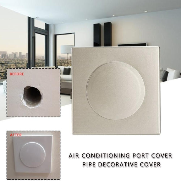 Square Air Conditioning Hole Decoration Cover Wall Hole Plug, Style: 9cm Gold