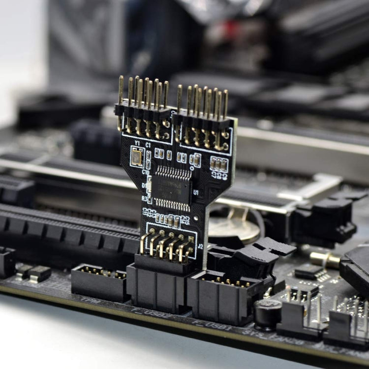 9 Pin USB Header Female 1 To 2 Male Board 9-Pin USB 2.0 HUB Connector Adapter