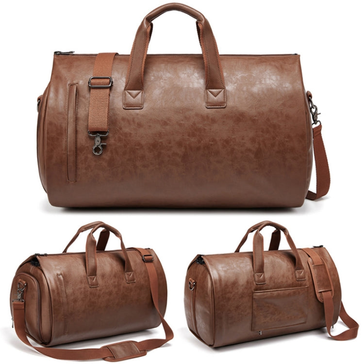 Water-resistant Travel Suit Storage Bag Large-capacity Hand-held Crossbody Luggage Bag(Brown)