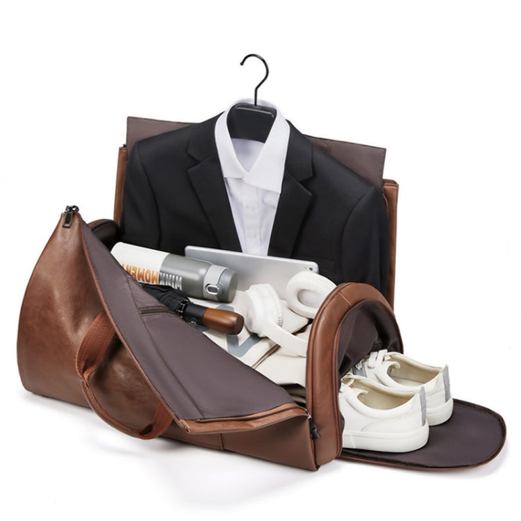 Water-resistant Travel Suit Storage Bag Large-capacity Hand-held Crossbody Luggage Bag(Brown)