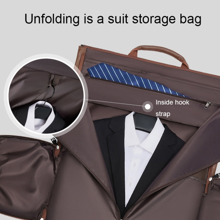 Water-resistant Travel Suit Storage Bag Large-capacity Hand-held Crossbody Luggage Bag(Brown)