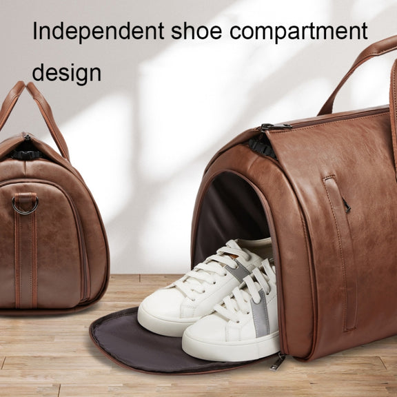 Water-resistant Travel Suit Storage Bag Large-capacity Hand-held Crossbody Luggage Bag(Brown)