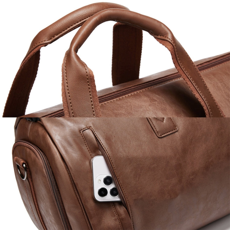 Water-resistant Travel Suit Storage Bag Large-capacity Hand-held Crossbody Luggage Bag(Brown)