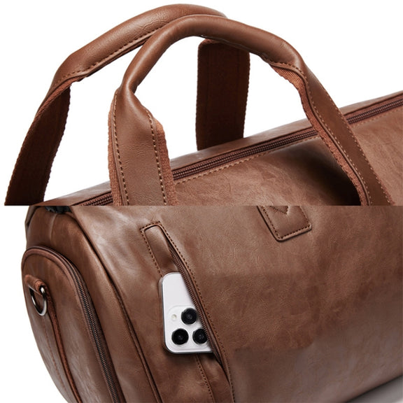 Water-resistant Travel Suit Storage Bag Large-capacity Hand-held Crossbody Luggage Bag(Brown)