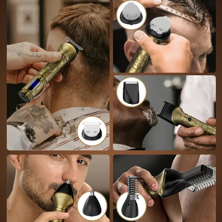 6 In 1 Men Multi-Functional Clipper Metal Body Hair Cutting(Bronze)