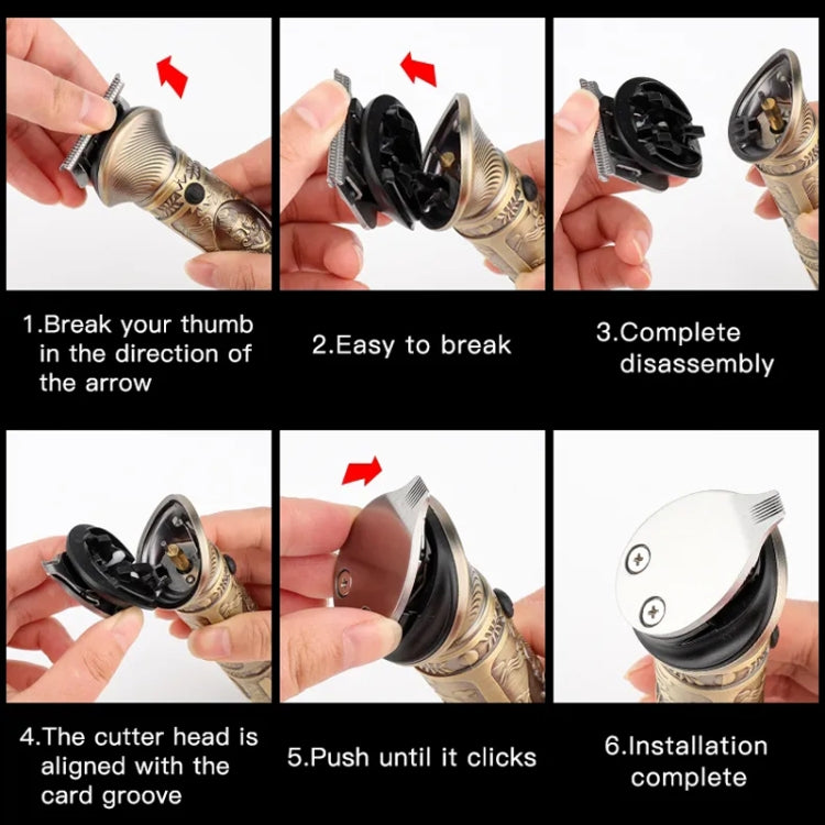 6 In 1 Men Multi-Functional Clipper Metal Body Hair Cutting(Bronze)