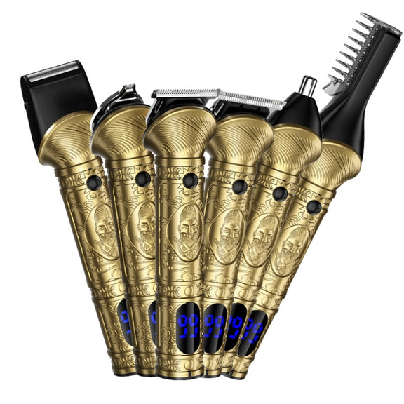 6 In 1 Men Multi-Functional Clipper Metal Body Hair Cutting(Silver Gray)
