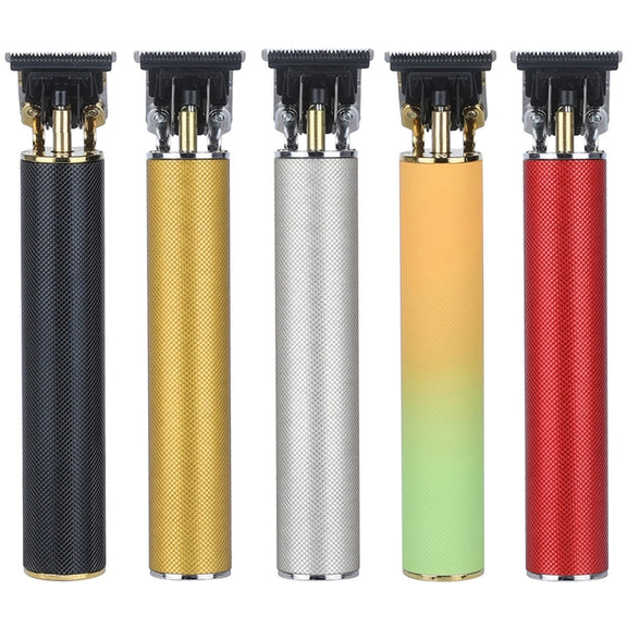 Hollow T-shape Ceramic Cutter Head USB Charging Engraving Electric Hair Clipper, Color: Black