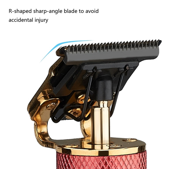 Hollow T-shape Ceramic Cutter Head USB Charging Engraving Electric Hair Clipper, Color: Red