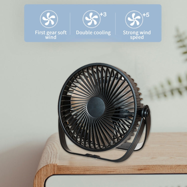 3-in-1 Electric Fan Wall Mounted Desktop Quiet Brushless Turbine Mini Fan, Style: USB Plug(White)