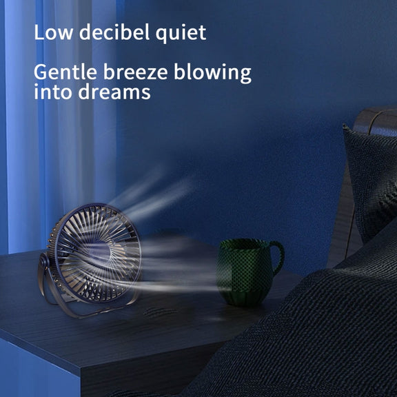 3-in-1 Electric Fan Wall Mounted Desktop Quiet Brushless Turbine Mini Fan, Style: USB Plug(Black)