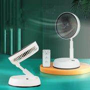 8-inch Portable Folding Telescopic Fan Can Shake Head with Timing & Remote Control(White 5400  mAh)