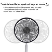 8-inch Portable Folding Telescopic Fan Can Shake Head with Timing & Remote Control(White 5400  mAh)