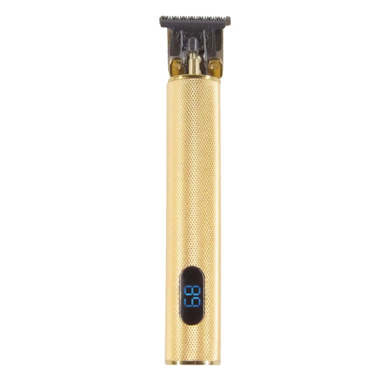 USB Rechargeable Digital Display Engraving Ceramic Knife Electric Hair Clipper(Gold)