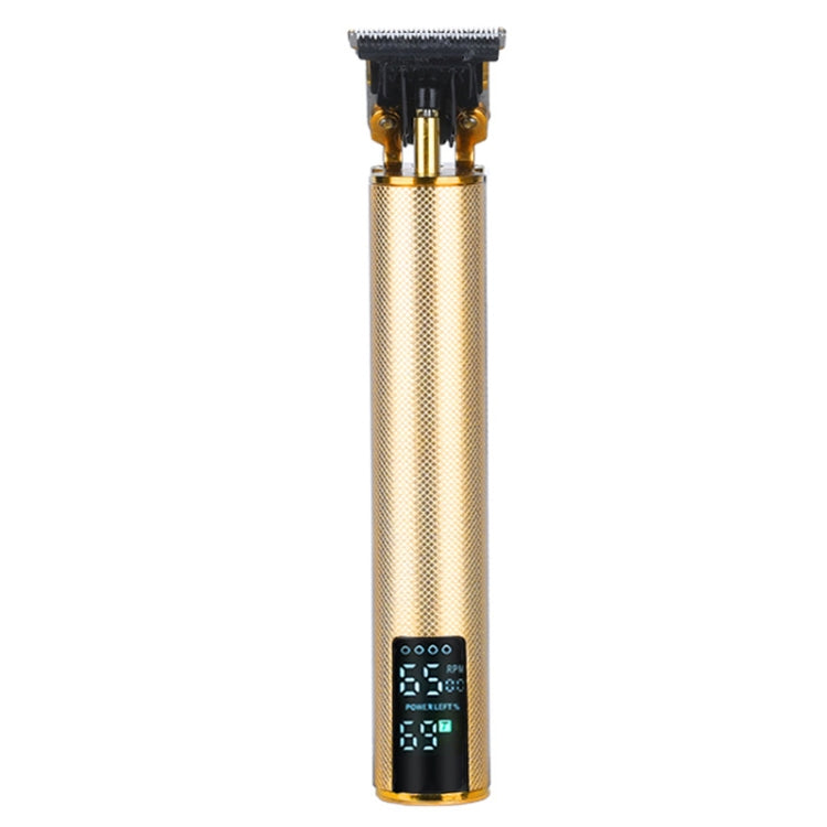 USB Rechargeable Digital Display Engraving Ceramic Knife Electric Hair Clipper(Digital Display Gold)